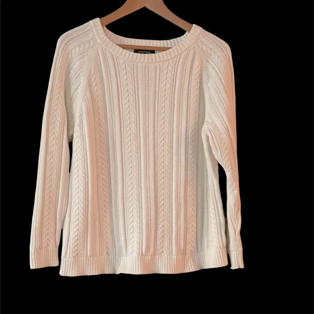 Women’s Land’s End White Sweater